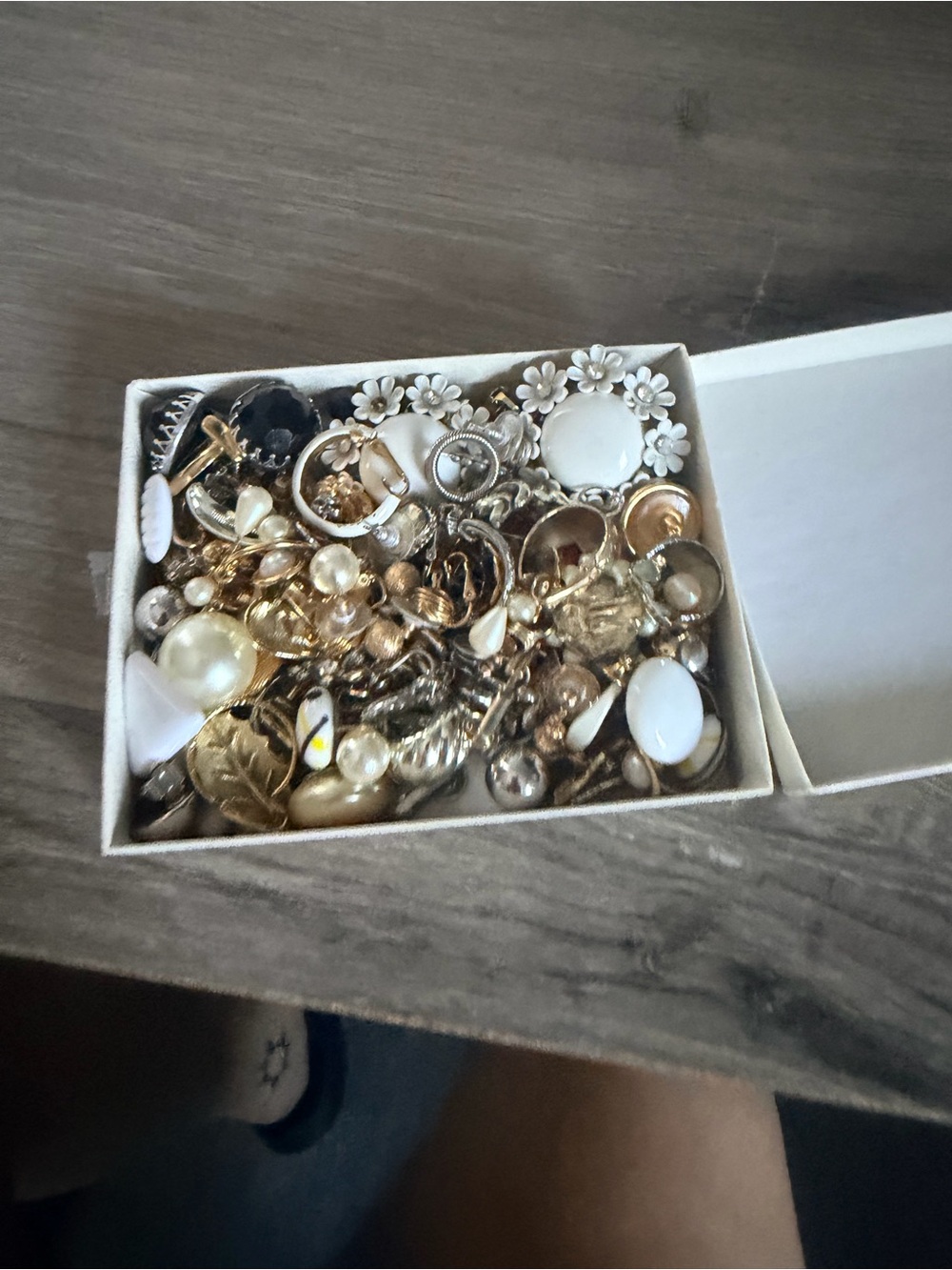 Vintage Box of assorted clip on earrings